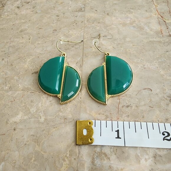 Stony Jade-Colored Drop Earrings - Picture 4 of 6